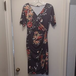 Cherfly Floral Black Dress (J88)